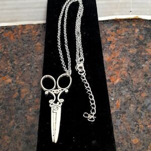 Unisex Silver Scissors on Chain...NEW.
